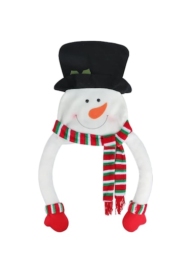 Springsun Kumaş Noel Ağacı Üstü Süsü - Santa Kralı Kar Adam Figürü, Yumuşak Dekoratif Aksesuar, Noel Ve Yeni Yıl 2025 İçin Tatil Atmosferi Oluşturucu 33/50cm