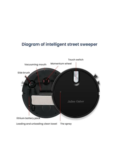 5-in-1 Kablosuz Akıllı Robotlu Süpürge Çok Fonksiyonlu Süper Sessiz Vakumlama A White Beyaz