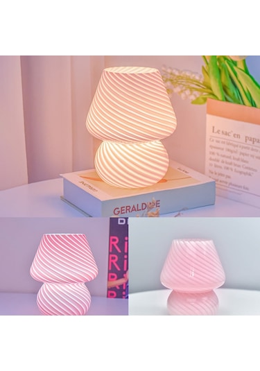 Cbtx Ta-033 Mantar Lamba Cam Masa  - Şerit Pembe