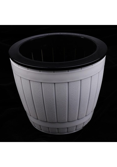 Pazly Suntek Şekilli Saksı Plastik Ofis Namlu F006 Ev Bitkileri Bahçe Çiçek