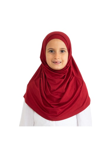 Çocuk Hazır Giyim Başörtüsü Şal Turban Viskon - Bordo Bordo