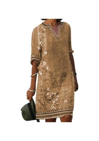Haki Şık Parti Elbise V Yaka Dekoratif Narin El Sanatları Vintage Yaz Evaze Elbise Kadın Kostüm Kadın İçin Haki
