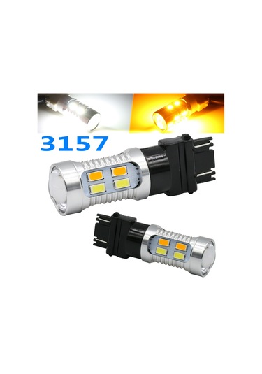 Sointeresting 2x Yüksek Güçlü 3157 Led Drl Beyaz/amber Switchback Dönüş Sinyali Park 20-smd-5730 Ampuller Çift Renk