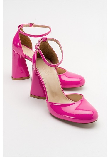 Luvishoes Oslo Fuşya Rugan Kadın Topuklu Ayakkabı Fuşya