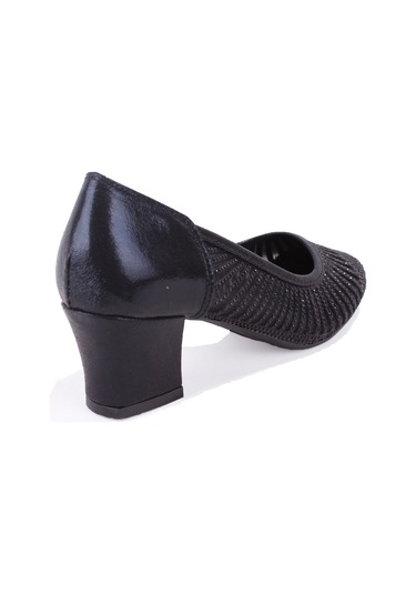 Dagoster Dza07-725545 Siyah Taşlı Klasik Topuklu Kadın Ayakkabı siyah