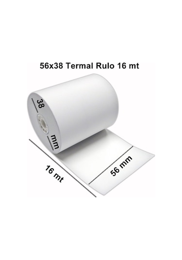Yazar Kasa Fişi 56 MM x 16 MT Termal Pos Rulo 10 Adet