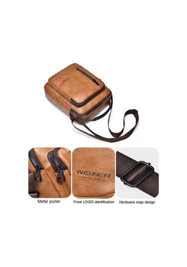 Sones Weıxıer D288 Büyük Kapasiteli Günlük Çapraz Çanta İş Su Geçirmez Tek Omuz Çantaları Açık Kahverengi