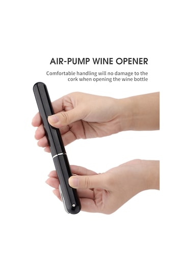 Youtek Siyah Hava Basınçlı Şarap Açıcı, Folyo Kesici İle 2'li Fonksiyonlu, Pratik Taşınabilir, Kolay Kullanım, Şarap Şişeleri İçin Siyah