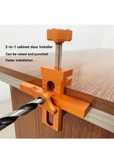 Ximistore9 Alüminyum Kabinet Kapısı Montaj Aracı: Çift Fonksiyonlu Konumlandırıcı, Hassas Delme Ve Kurulum Yardımı Standart, İçerisinde Matkap Ucu Yok, Turuncu