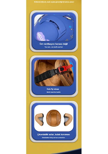 Eternal Luck Yeni Ulusal Standart A Sınıfı Çocuk Motosiklet Kaskı - Açık Mavi