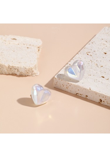 E2209-6 Senfoni Dilimlenmiş Kalp Saplama Küpe Takı