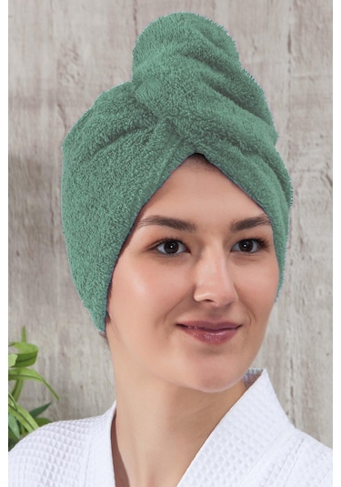 Düz Eponj Düğmeli Havlu Saç Kurulama Bonesi (343993457)