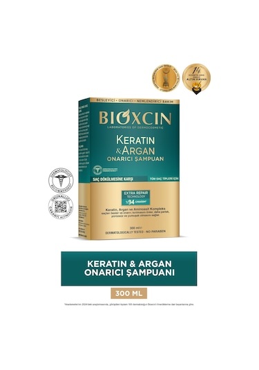 Bioxcin Keratin & Argan Onarıcı Şampuan 300 ml - Yıpranmış Ve Hasar Görmüş Saçlar