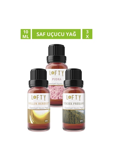 Lofty Pudra Bereket Frekans Doğal Uçucu Yağ Saf Buhurdanlık Esansı Oda Kokusu 10 ML