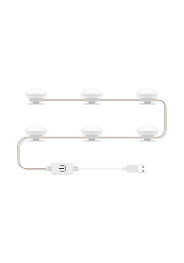 Qingmipy Led Makyaj Aynası Işığı - 3 Renk Tonu, Usb Dokunmatik, Sürekli Parlaklık Ayarlamalı 6 Lümpen