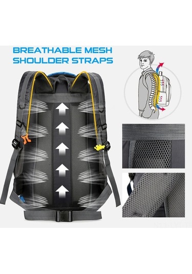 Fortunelane Yüksek Kapasiteli Dağcılık Çantası - Hafif Nylon, Özel Bölümler Yeşil Yeşil