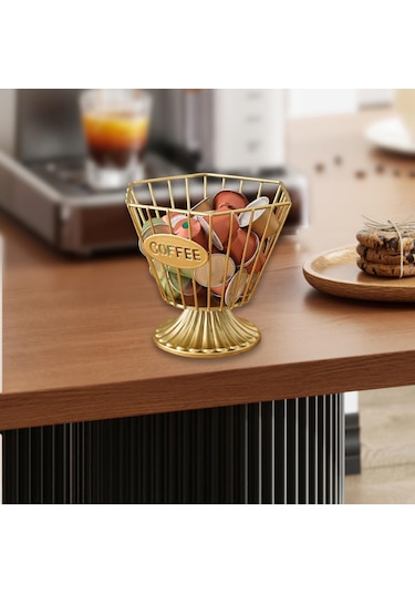 Homyl Kapsül Tutucu Yaratıcı Pratik Kahve Pod Bar Kafe Oturma Altın