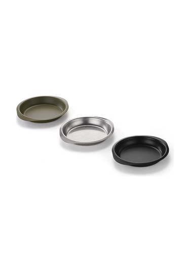 Kangvka Yeşil Anti Yapışkan Kaplama 304 Paslanmaz Çelik Masa Tabağı - Taşınabilir Kamp, Piknik Ve Mangal Tabağı Küçük Çok Renkli