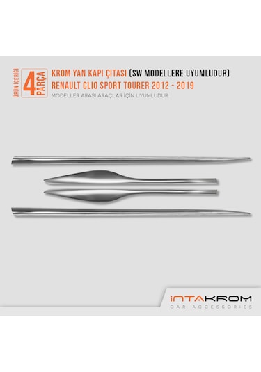 Renault Clio 4 Sport Tourer Krom Yan Kapı Çıtası 2012-2021