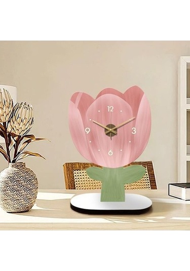 Trendooze Sessiz Saati, Saat, Modeli Masa Lale Kitaplık Dolıty Dekoratif Analog Vj
