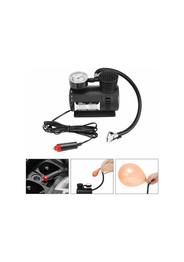 Hombey 12v Elektrikli Araç Lastik Hava Pompası 300psı, Fonksiyonel Kompresör, Kolay Taşınabilir, Frenbol, Basketbol Vb. İçin Uygun, Acil Kullanım