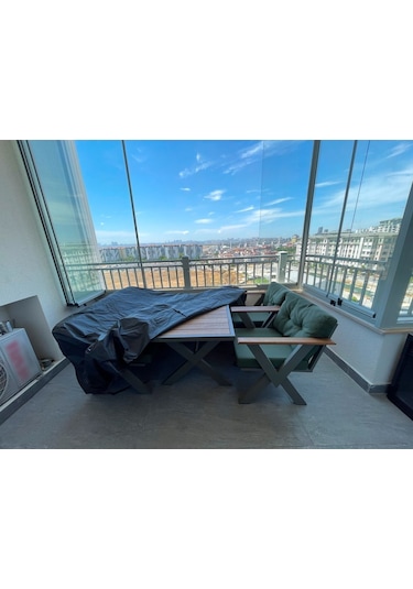 Siyah Bahçe Mobilya Koruma Örtüsü Branda 300x160x80 Cm-santimetre, Su Geçirmez, Güneşten Korur Diğer