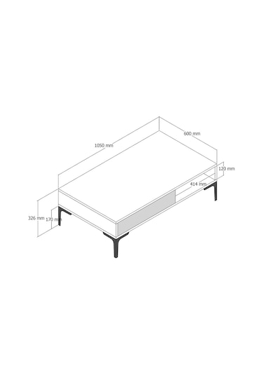 Variant Istanbul Orta Sehpa - Ceviz / Beyaz Mermer