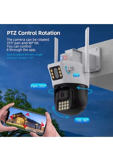 Icsee 223 6mp Dual Lens 355 Görüş Hareketli Gece Görüş Sesli