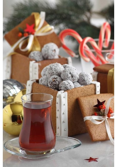 Lav Eva Çay Takımı Çay Seti Çay Bardağı Ve Tabağı 12 Parça