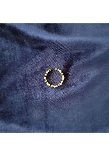 Renkli Taşlı Sıralı Düğüm Kadın Yüzük Gold
