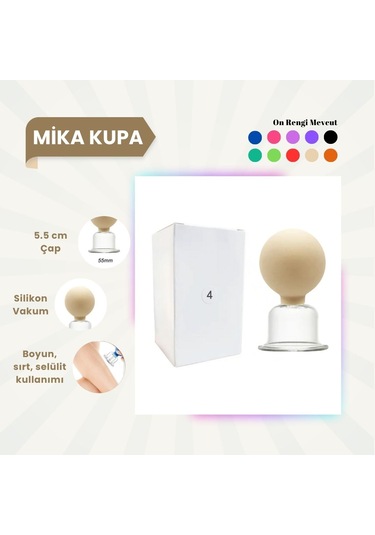 Silikon Vakumlu Mika Yüz Masaj Kupası No:4 Bej Çok Renkli