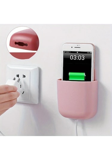 Chenkestoreone Gri Duvara Monte Çok Amaçlı Telefon Kumanda Saklama Organizatör Kutusu Gri