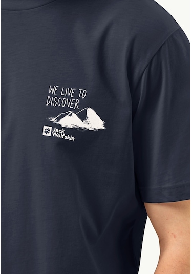 Jack Wolfskin Discover T M Erkek T-shirt-28372-lacivert Lacivert