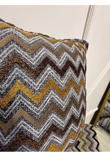 Nivemeshome Sarı Kahve Kırlent Kılıfı 45x45 Çok Renkli