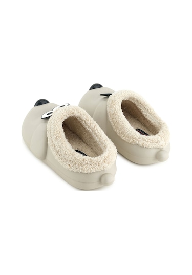 Gezer Kışlık Ev Bahçe ve Islak Zemine Uygun Eva İçi Peluşlu Kadın Ev Botu - Bej