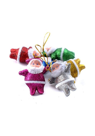 Yılbaşı Çam Ağacı Renkli Noel Baba Süs 6'lı