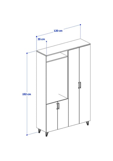 Venge Portmanto - Atlas Çam - Beyaz