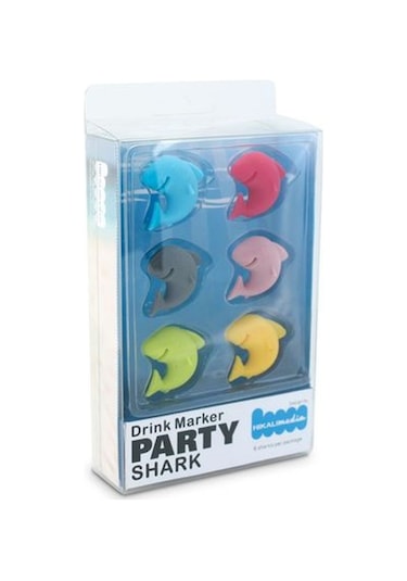 Silikon Köpek Baliği Kupa Belirteci Çok Renkli