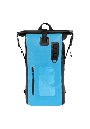 Hombey Açık Hava Çantası Su Geçirmez Sırt Çantası Ağır Hizmet Tipi Rulo Üst Kapatmalı Yüzme Çantası Ön Fe Mavi