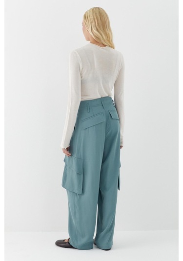 Dökümlü Kargo Pantolon Mint Mint