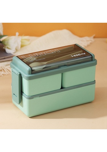 Xurunkeji Yetişkinler Ve Çocuklar İçin Bento Öğle Yemeği Kutusu, Sızdırmaz Yemek Hazırlama Porsiyon Kontrol Kutuları, Bölmeli İnce Kap Stili Yeşil