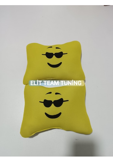 Emoji Kelebek Yastık 2li Sarı