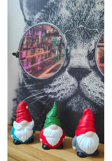 3 Lü Şans Cücesi Dekoratif Yılbaşı Süsü 3 Lü Set