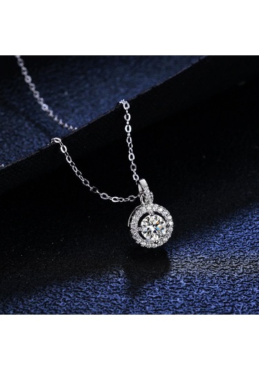 Tancise S925 Ayar Gümüş Mozanit Lüks Kişilik Kolye Kolye Kadın Klasik Gelgit Kolye Kolye Parti Hediye Gümüş