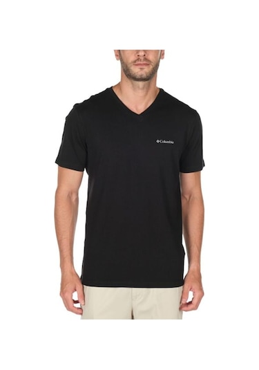 Columbia Brushed V Neck Erkek V Yaka Siyah Tişört CS0288-010 Siyah