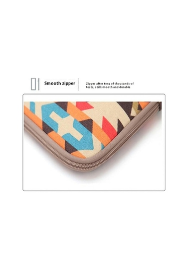 Ebitda 39x27.5x1.5cm 15.6 Dizüstü Bilgisayar Çantası Taşıma Saklama - Geometrik Gül Dokusu Çok Renkli