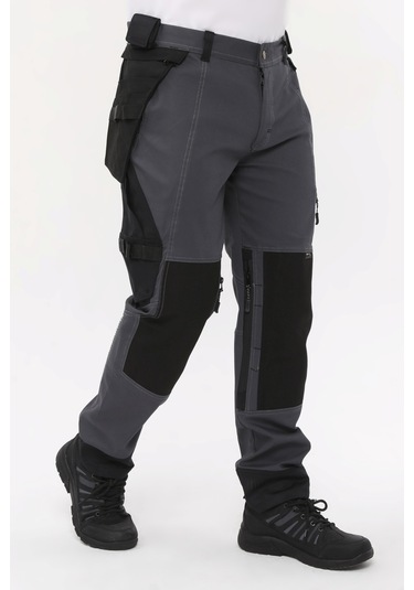 Uniprom İş Pantolonu Likralı Manchester Model Füme-Siyah Füme