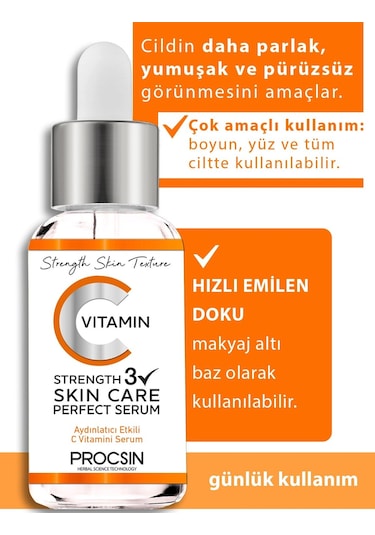 Procsın C Vitamini Aydınlatıcı Ve Ton Eşitleyici Bakım Serumu 20 ML