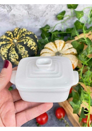 Porselen Kapaklı Şekerlik, Mini Kahvaltılık Reçellik 23979