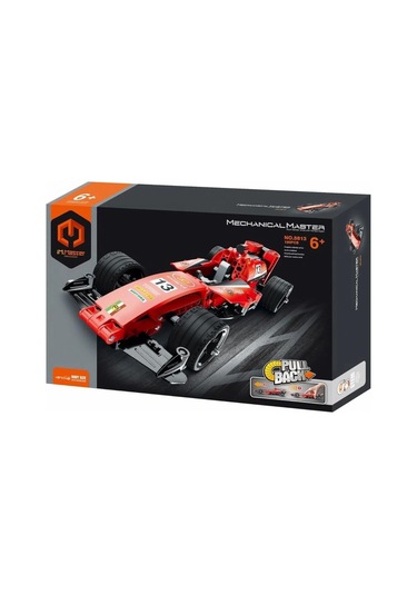 Çek Bırak Kırmızı Yarış Arabası Yapı Seti 150 Parça Montajlı Araba Oyuncak Seti